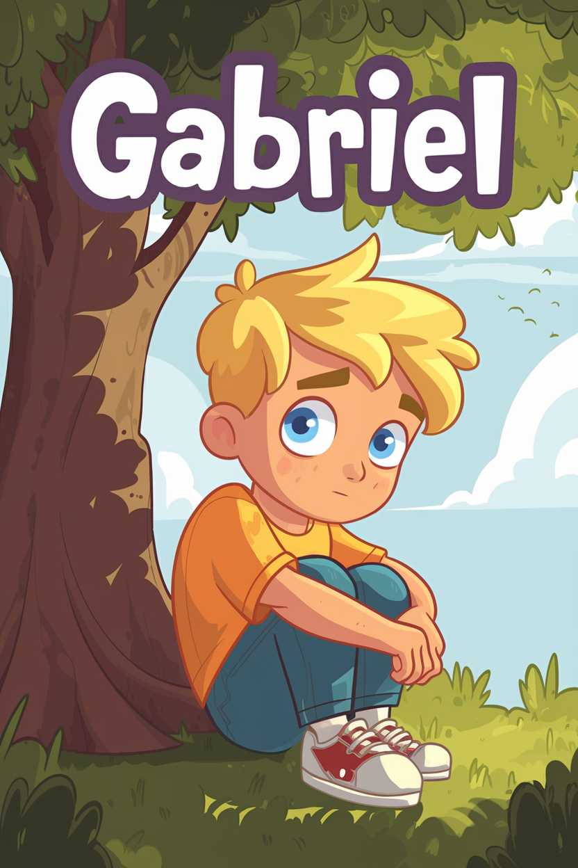 This image features a visually appealing composition and a clear title but the character appears introspective, making it slightly less effective for a cheerful children's book.